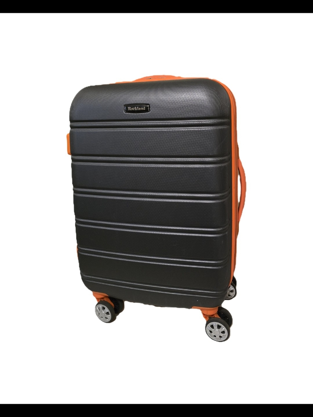 Black and Orange Carry-On Spinner Luggage